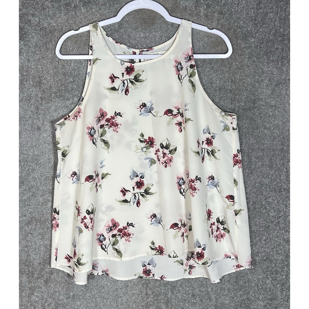 Abercrombie & Fitch Tank Top Womens Size Large Mauve Gray Floral Flowy Keyhole